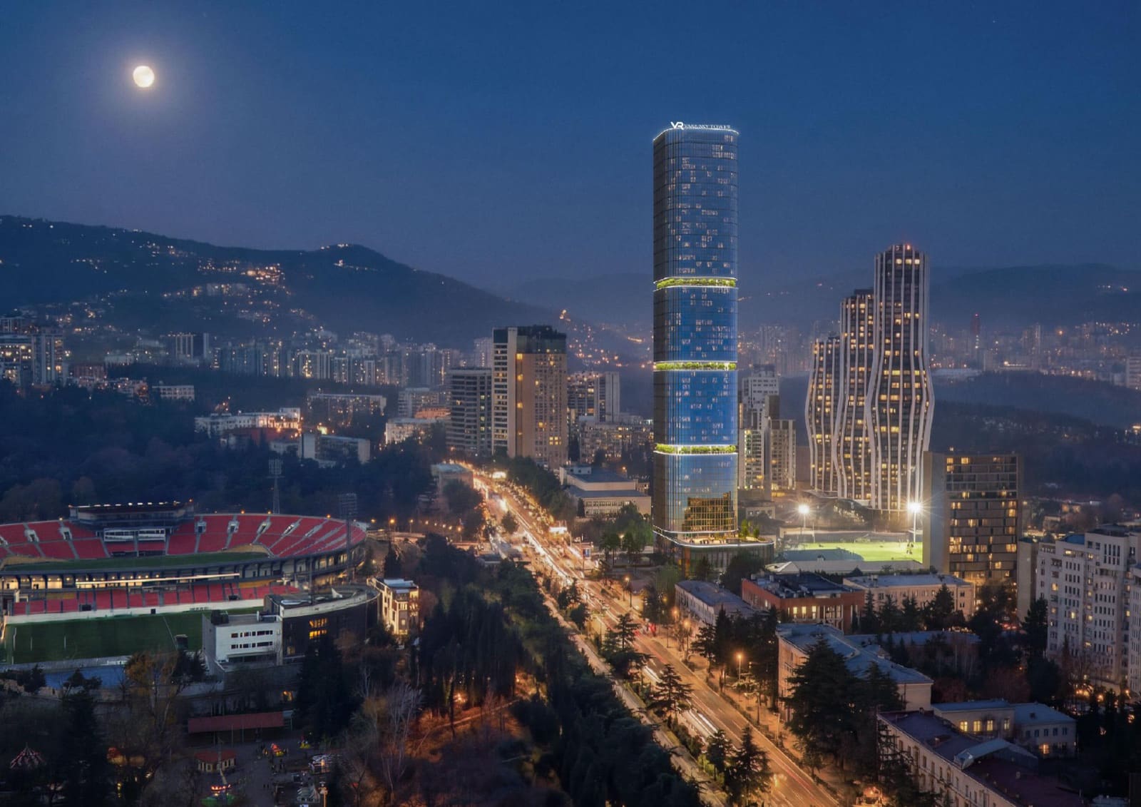 Башня Vake Sky Tower — двойной вентилируемый фасад